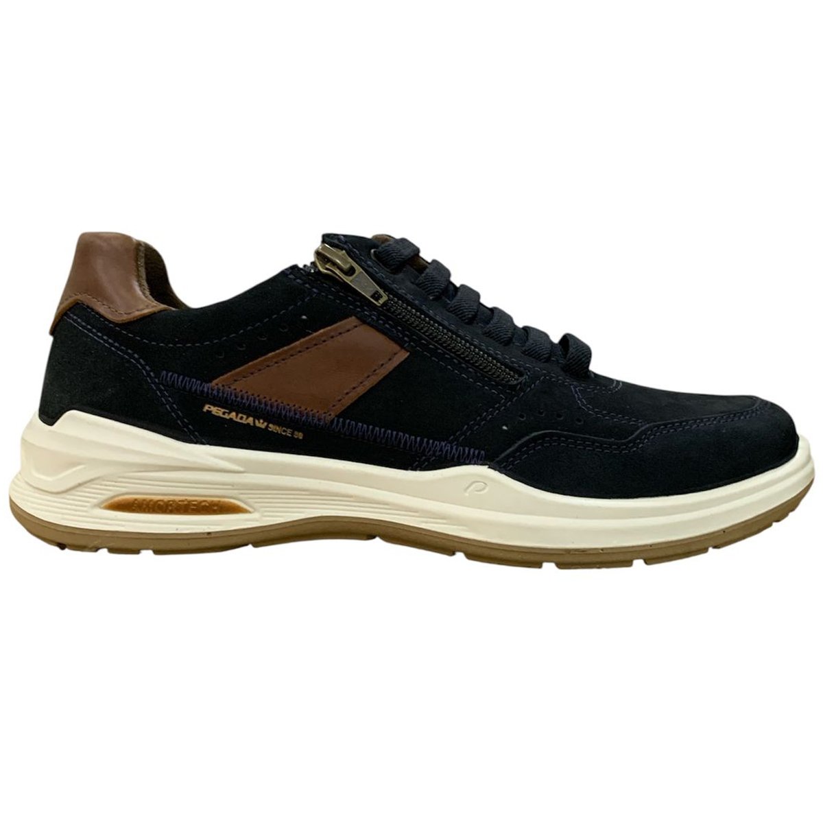 Sapatenis Pegada 110507 Masculino Marinho Azul Marinho/Conhaque 1