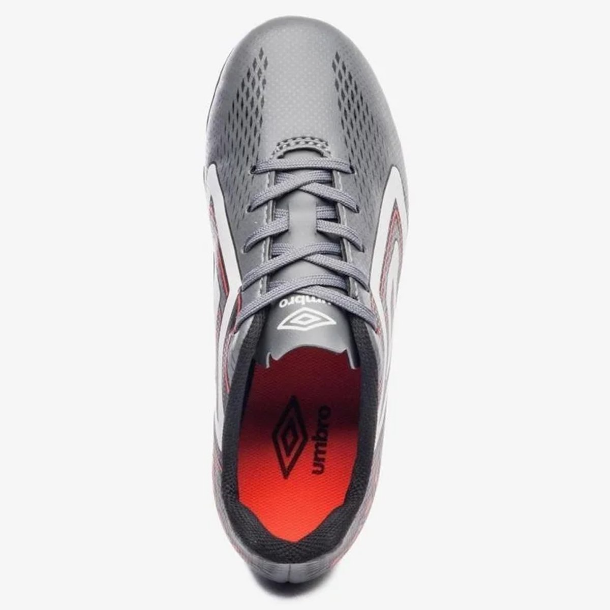 Chuteira Campo Umbro Fast II Unissex Grafite Cinza/Branco 2