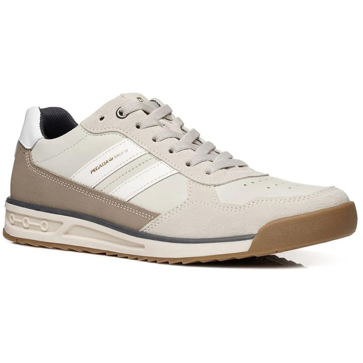 Sapatenis Pegada 112504 Masculino Giz Bege/Marrom 3
