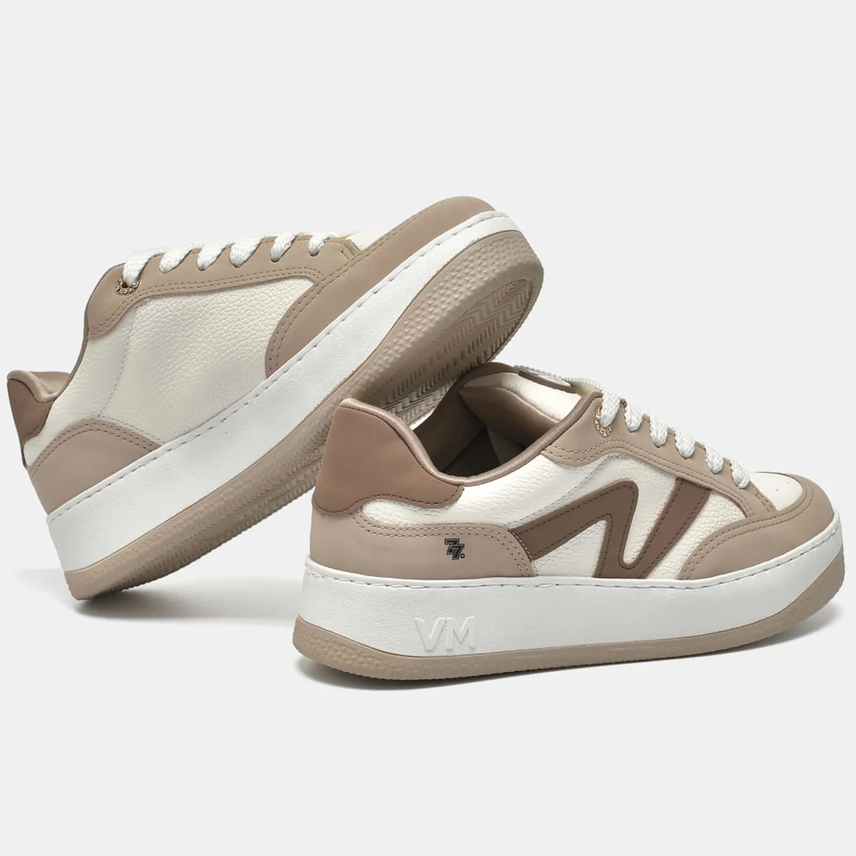 Tenis Via Marte 209-006 Feminino Saara Bege/Marrom