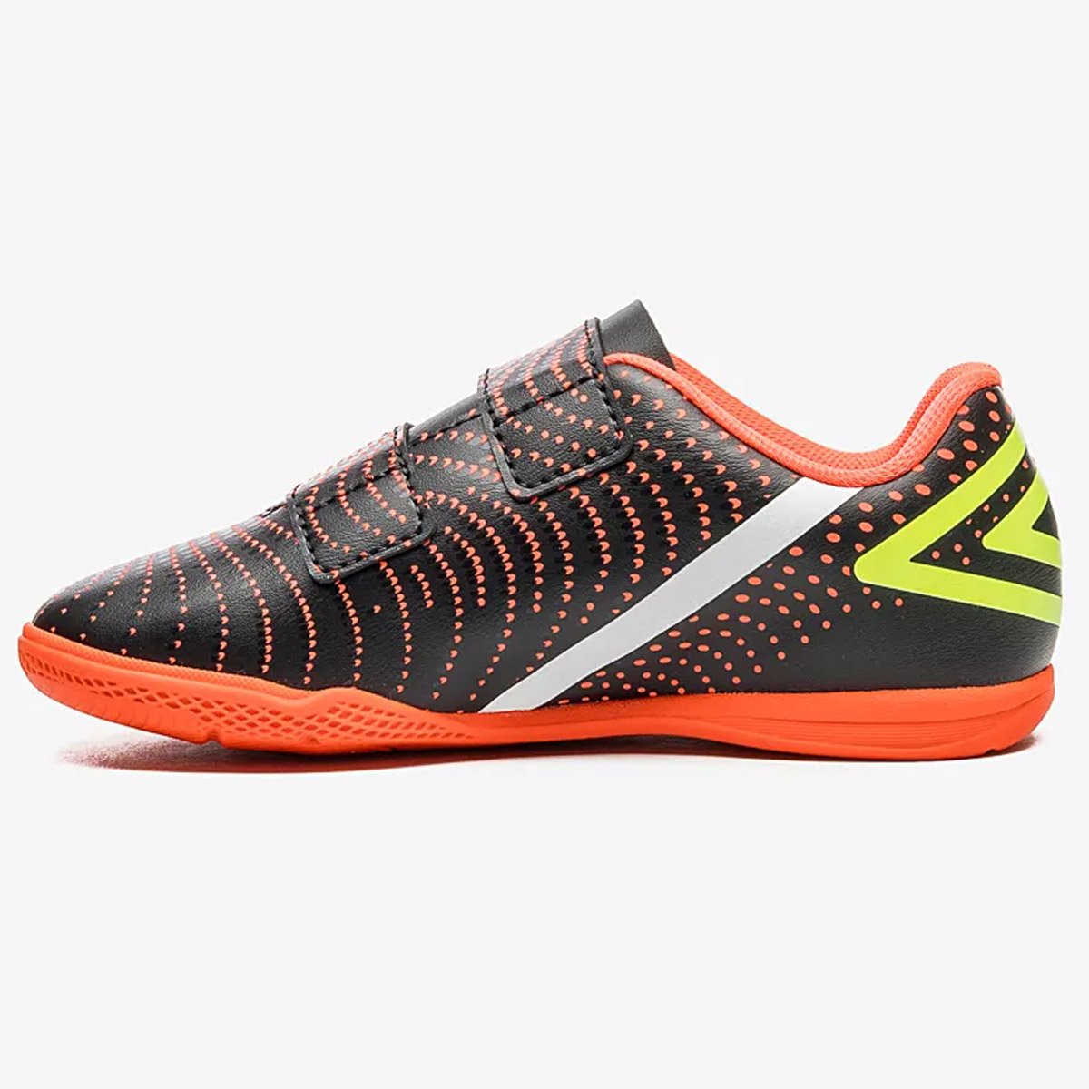 Chuteira Futsal Umbro Flip Kids Infantil Preto Preto/Laranja 2