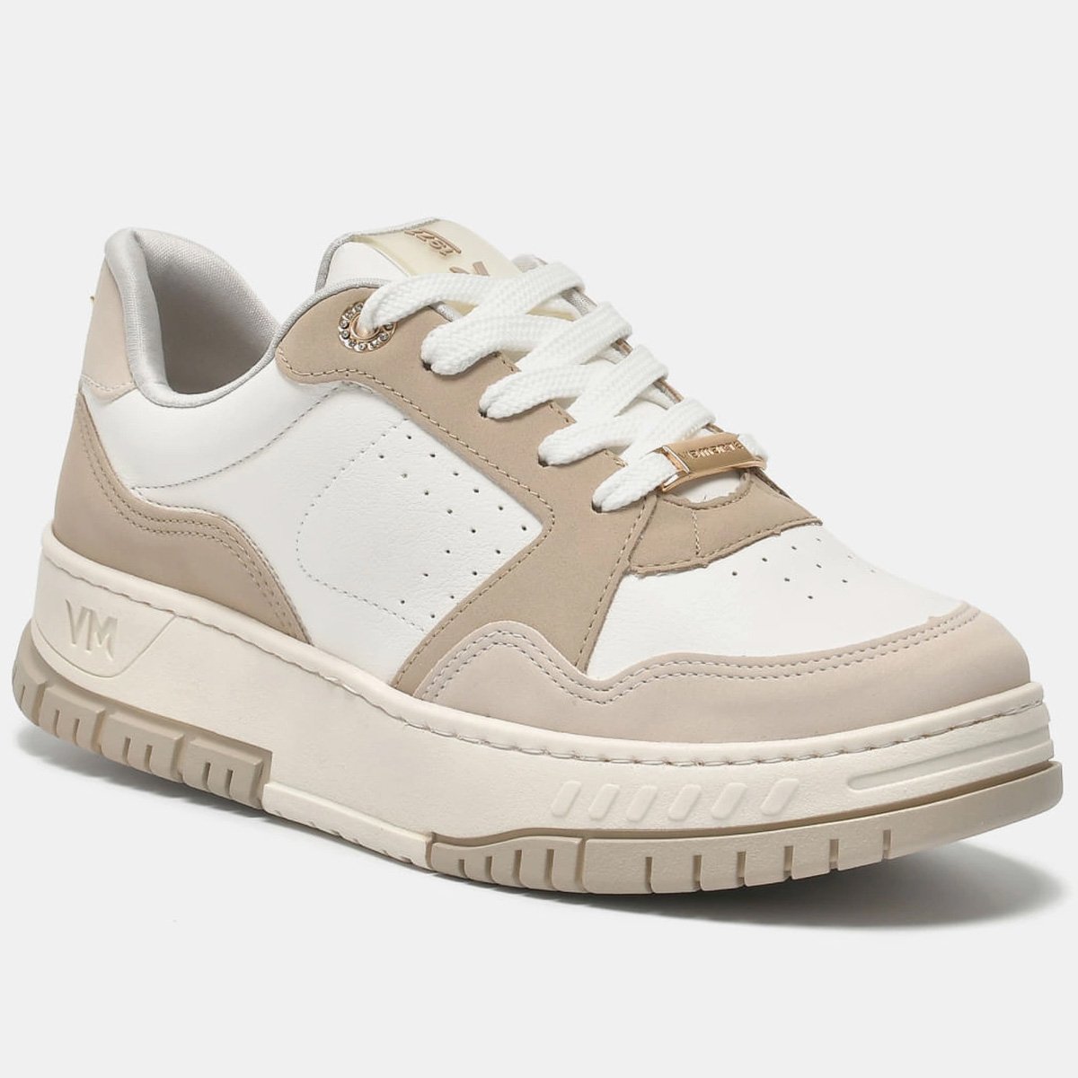 Tenis Via Marte 219-002 Feminino Saara Branco/Bege 2