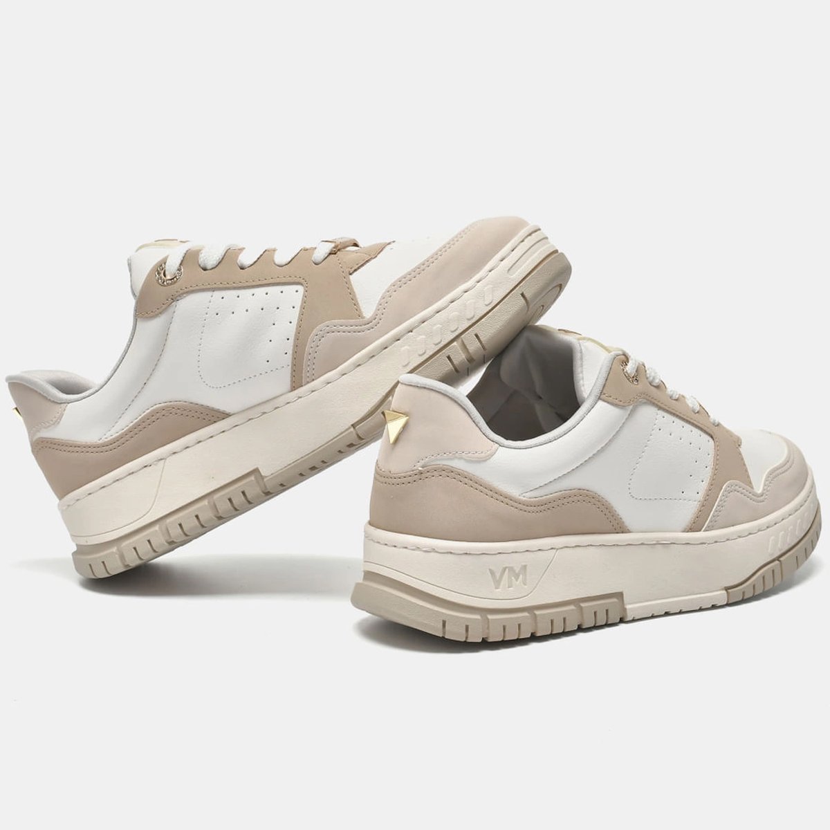 Tenis Via Marte 219-002 Feminino Saara Branco/Bege