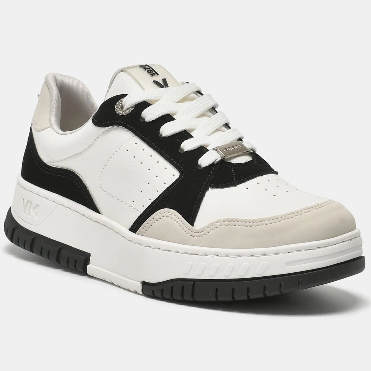 Tenis Via Marte 219-002 Feminino Gelo Off White/Preto 2