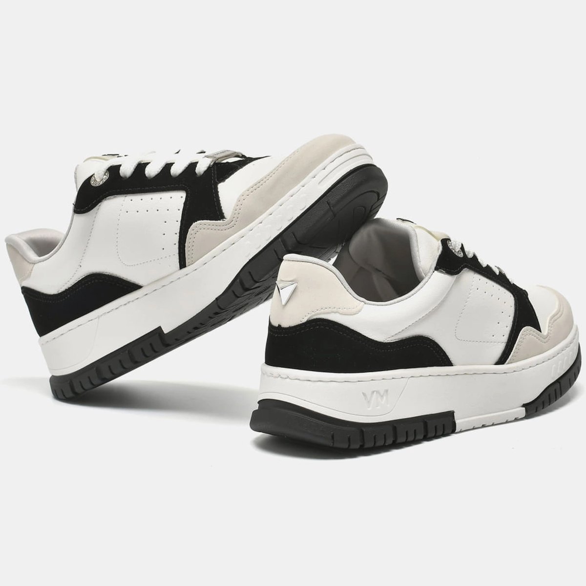 Tenis Via Marte 219-002 Feminino Gelo Off White/Preto 3