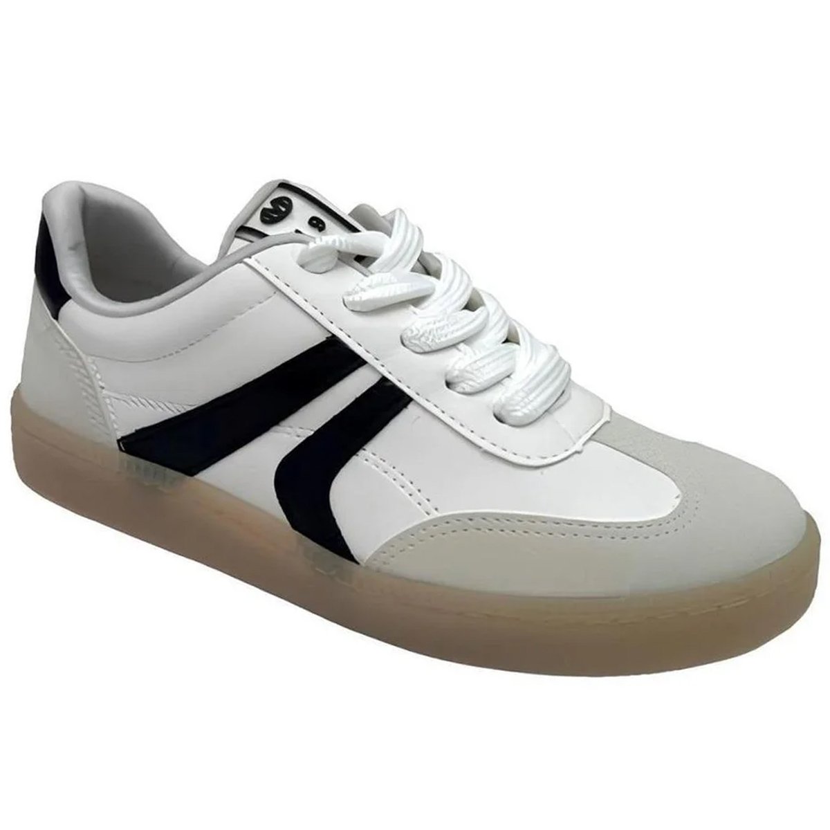 Tenis Via Marte 213-012 Feminino Gelo Branco/Preto 2