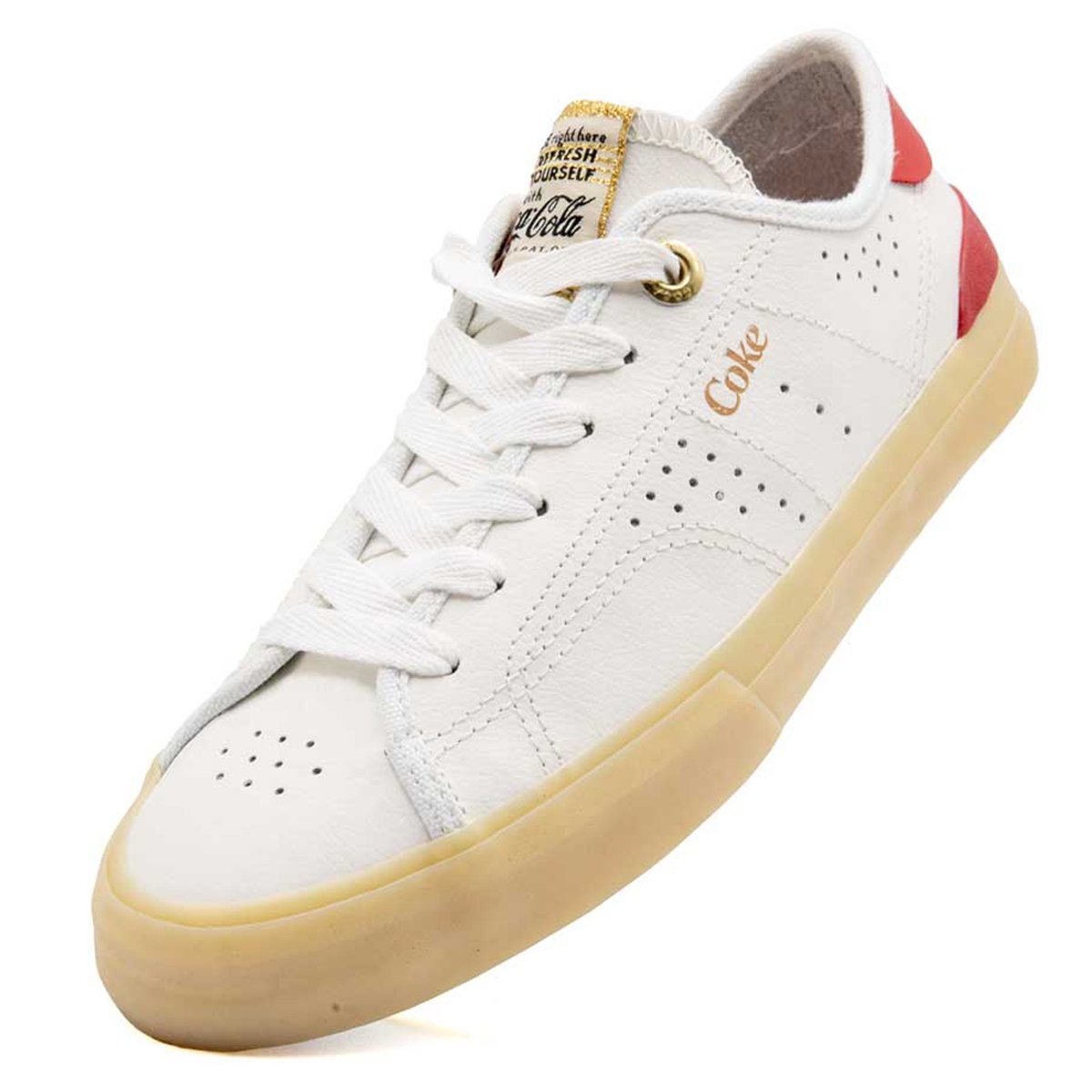 Tenis Coca Cola Fortune Leather Feminino Branco Branco 4