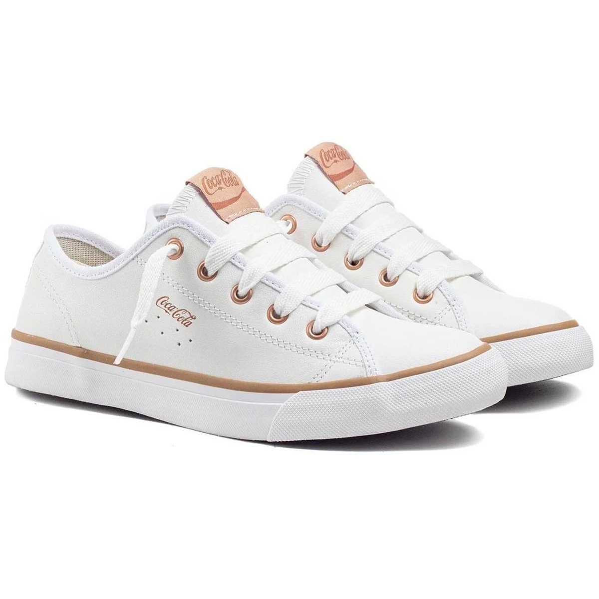 Tenis Coca Cola Stream Leather Feminino Branco Branco 3