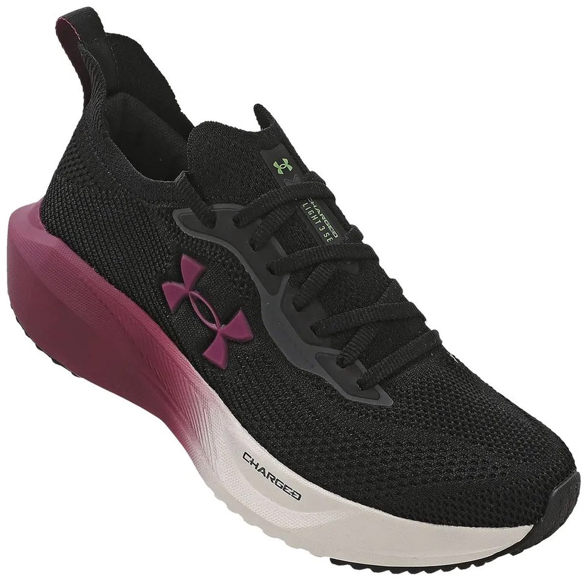 Tenis Under Armour Charged Slight 3 SE Feminino Preto Preto/Roxo 2