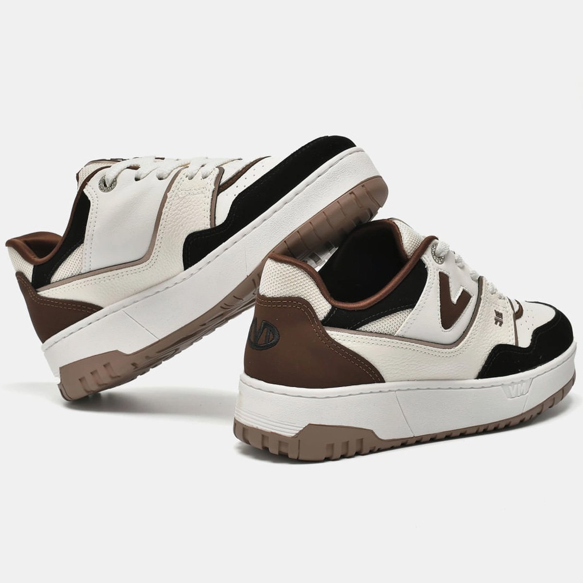 Tenis Via Marte 042-031 Feminino Preto Bege/Marrom 3