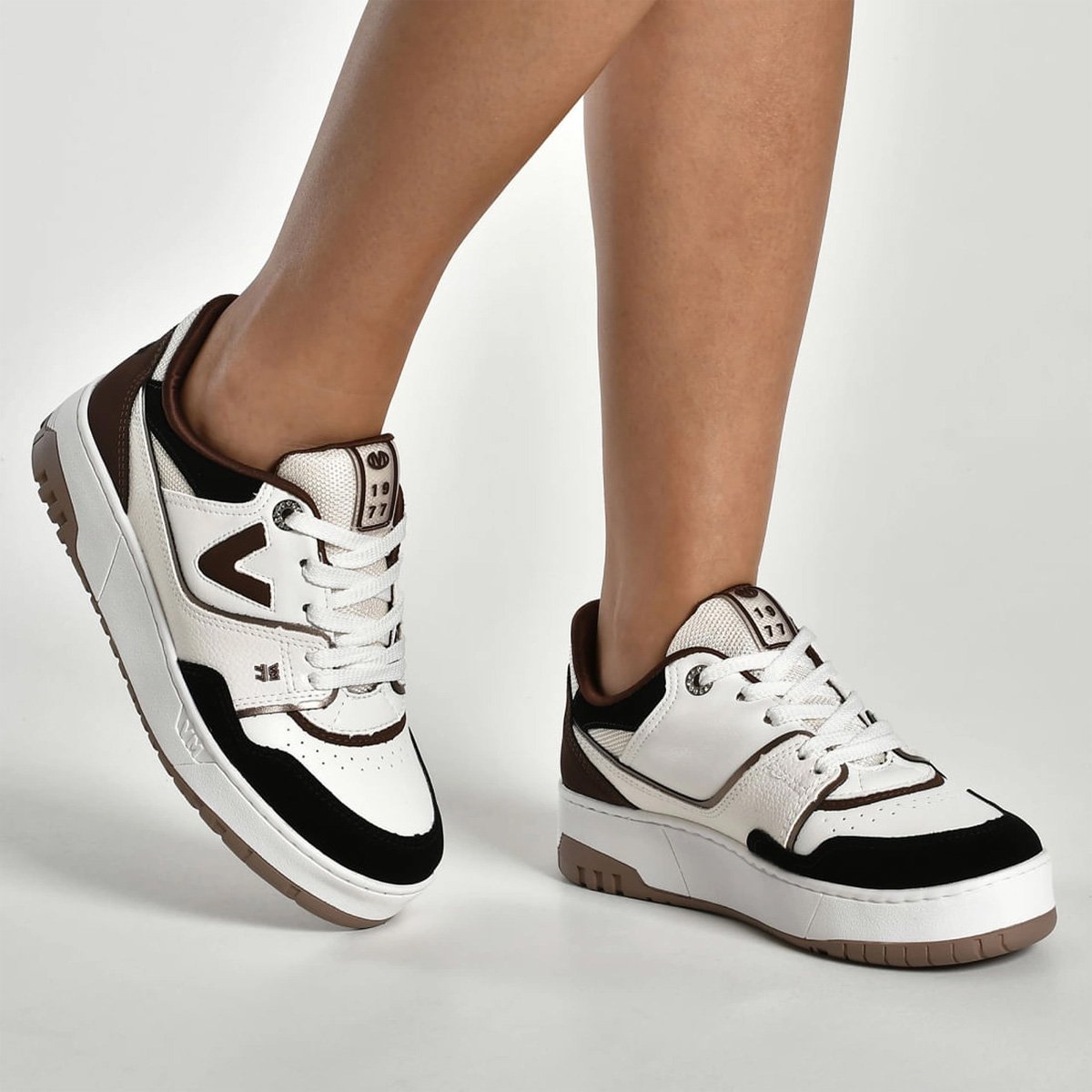 Tenis Via Marte 042-031 Feminino Preto Bege/Marrom 4