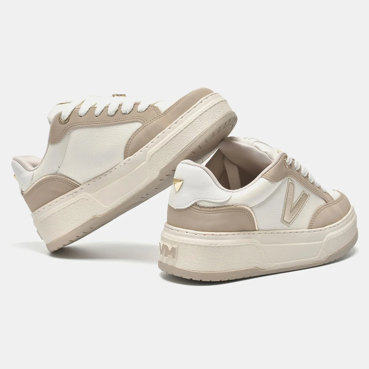 Tenis Via Marte 223-011 Feminino Saara  Bege 3