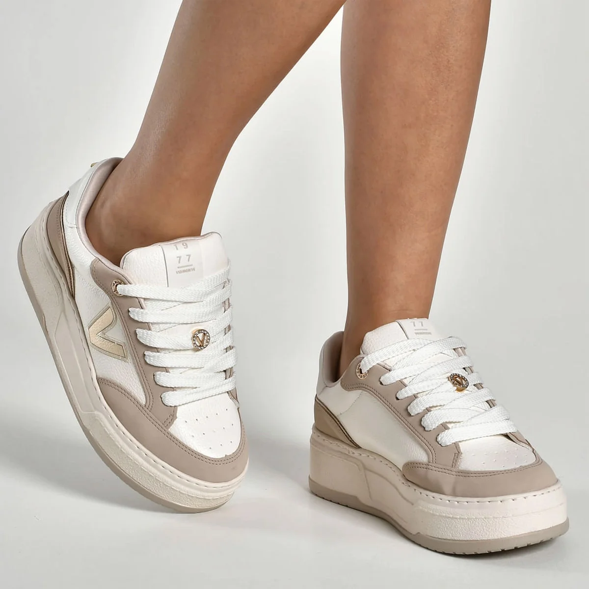 Tenis Via Marte 223-011 Feminino Saara  Bege 4