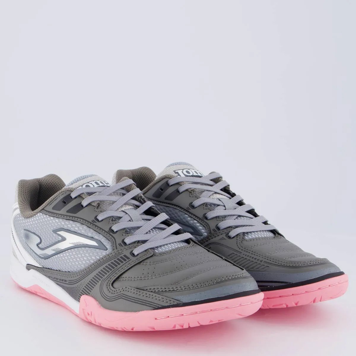Chuteira Futsal Joma Dribling Unissex Cinza Cinza/Rosa 2