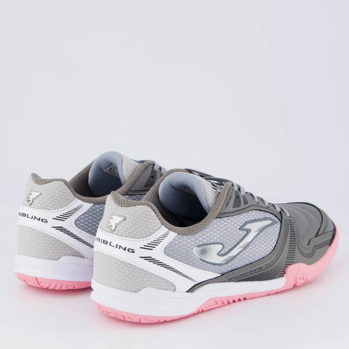 Chuteira Futsal Joma Dribling Unissex Cinza Cinza/Rosa 3