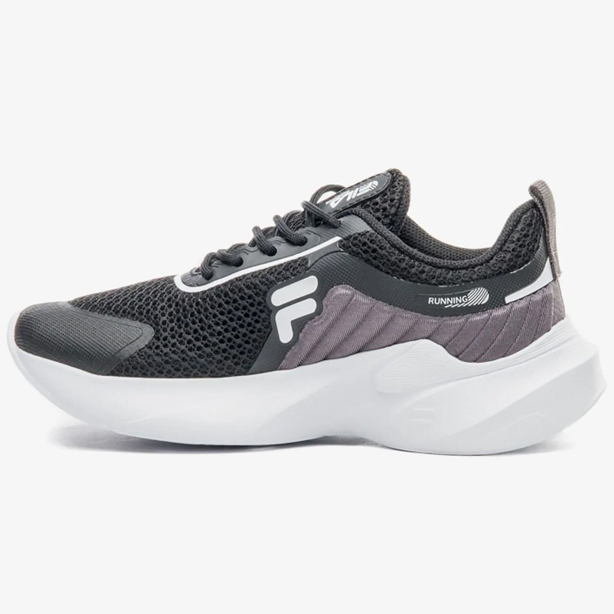 Tenis Fila Progress Infantil Preto Preto/Cinza 2