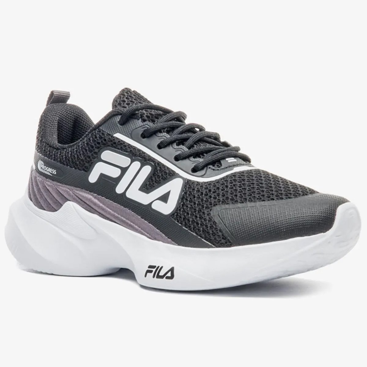 Tenis Fila Progress Infantil Preto Preto/Cinza 3