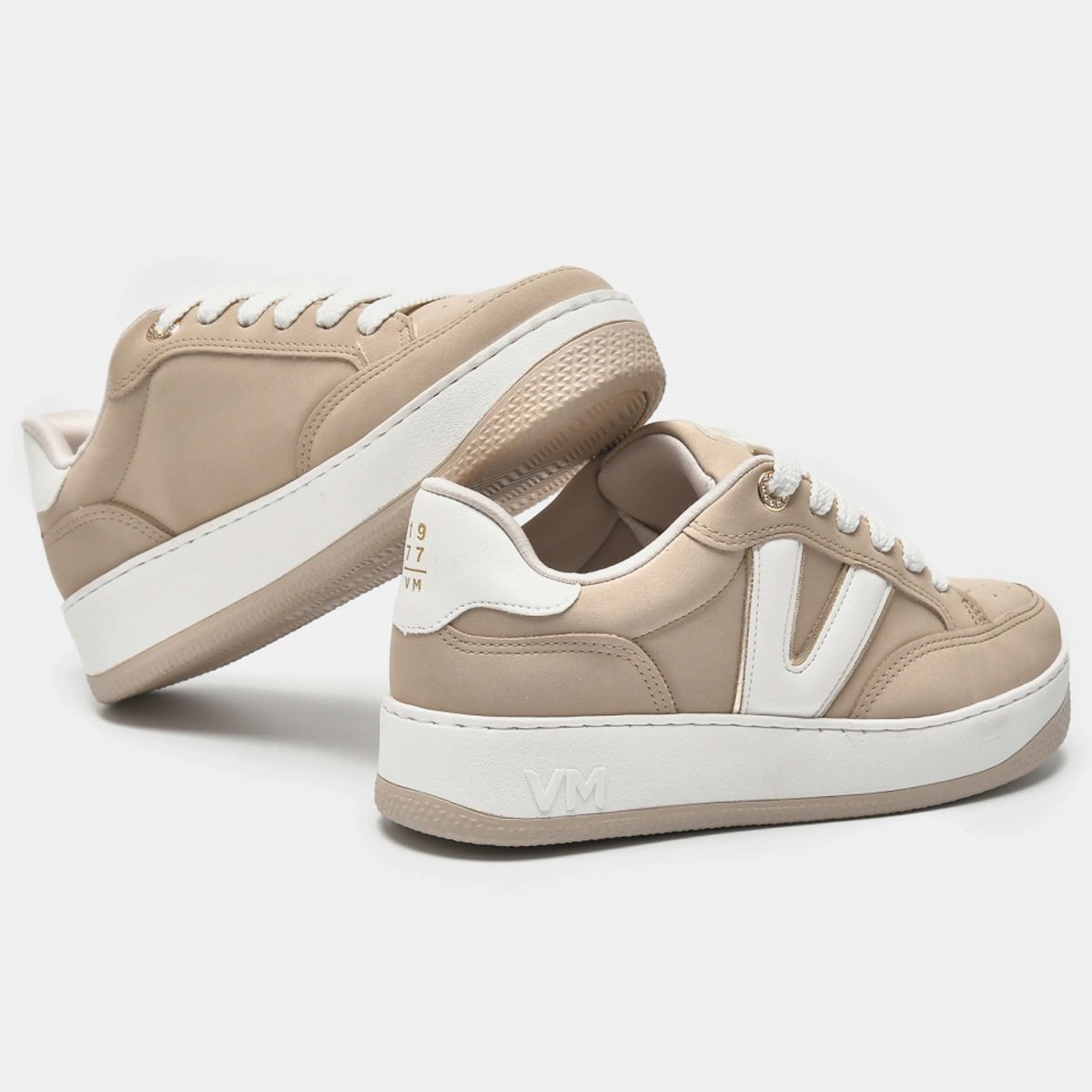 Tenis Via Marte 209-004 Feminino Saara Bege 3