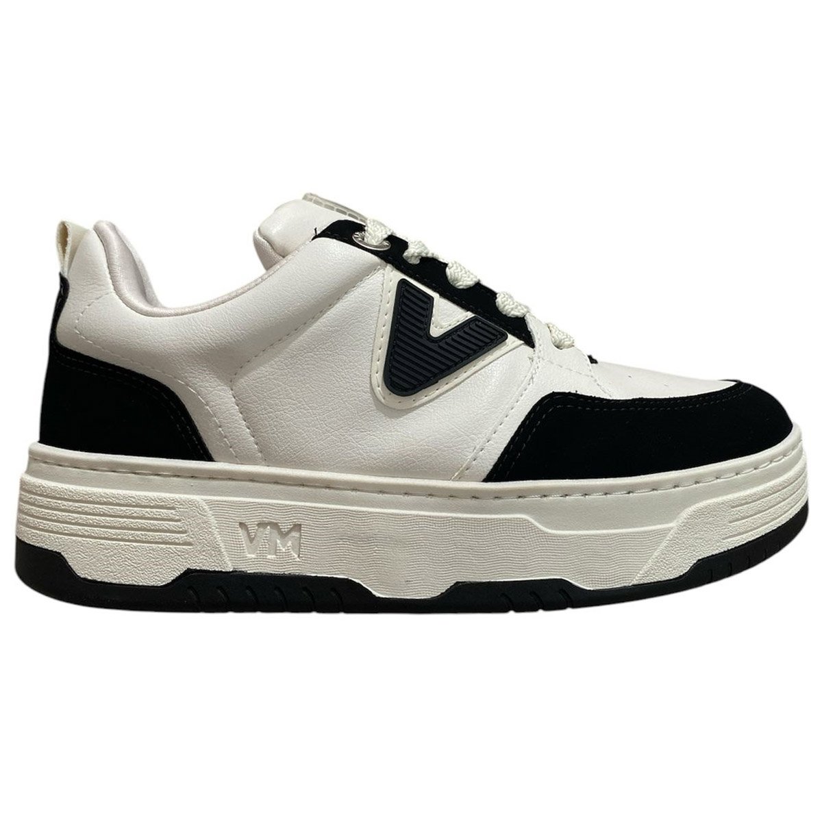 Tenis Via Marte 225-001 Feminino Preto Marfim