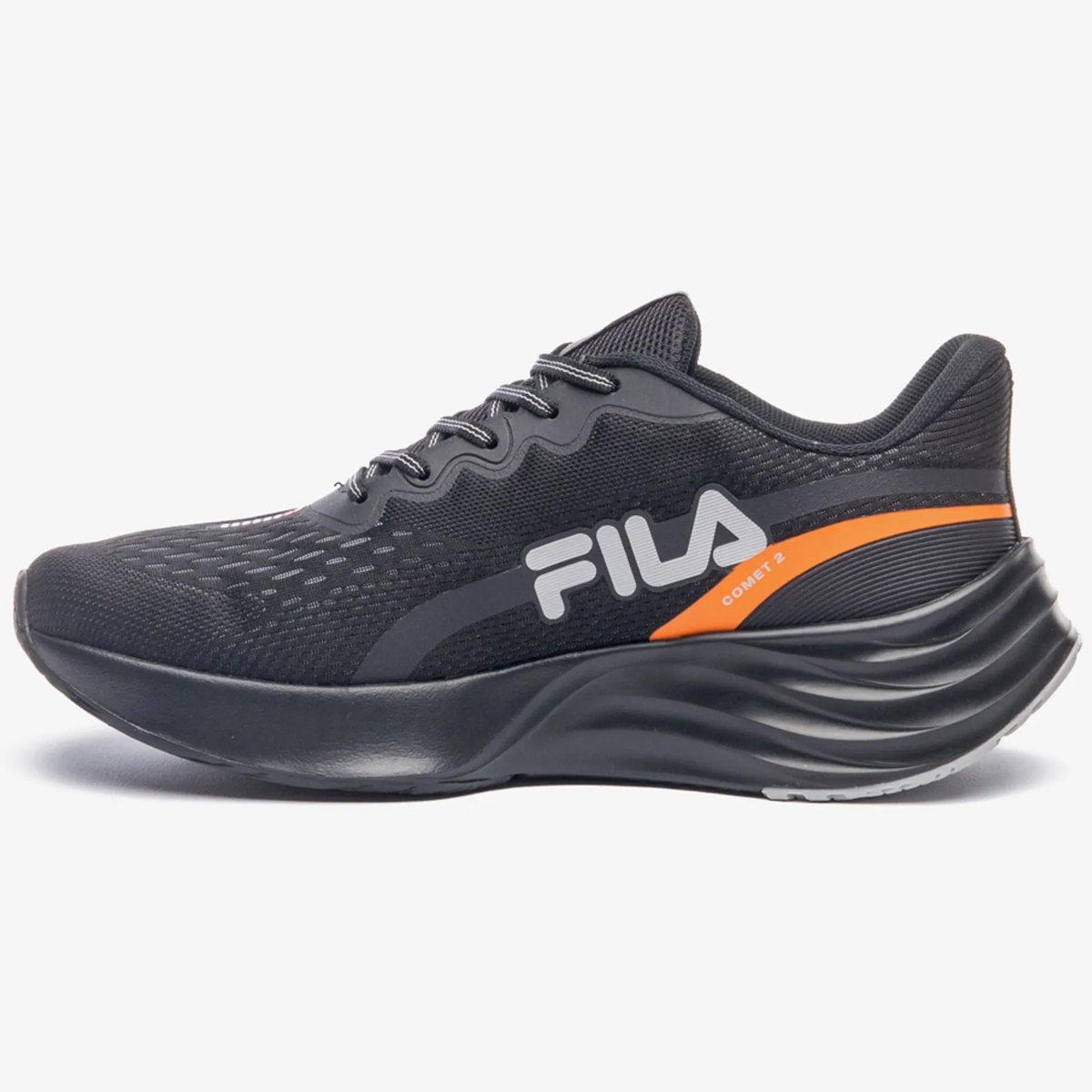 Tenis Fila Comet 2 Masculino Preto Preto/Laranja 2