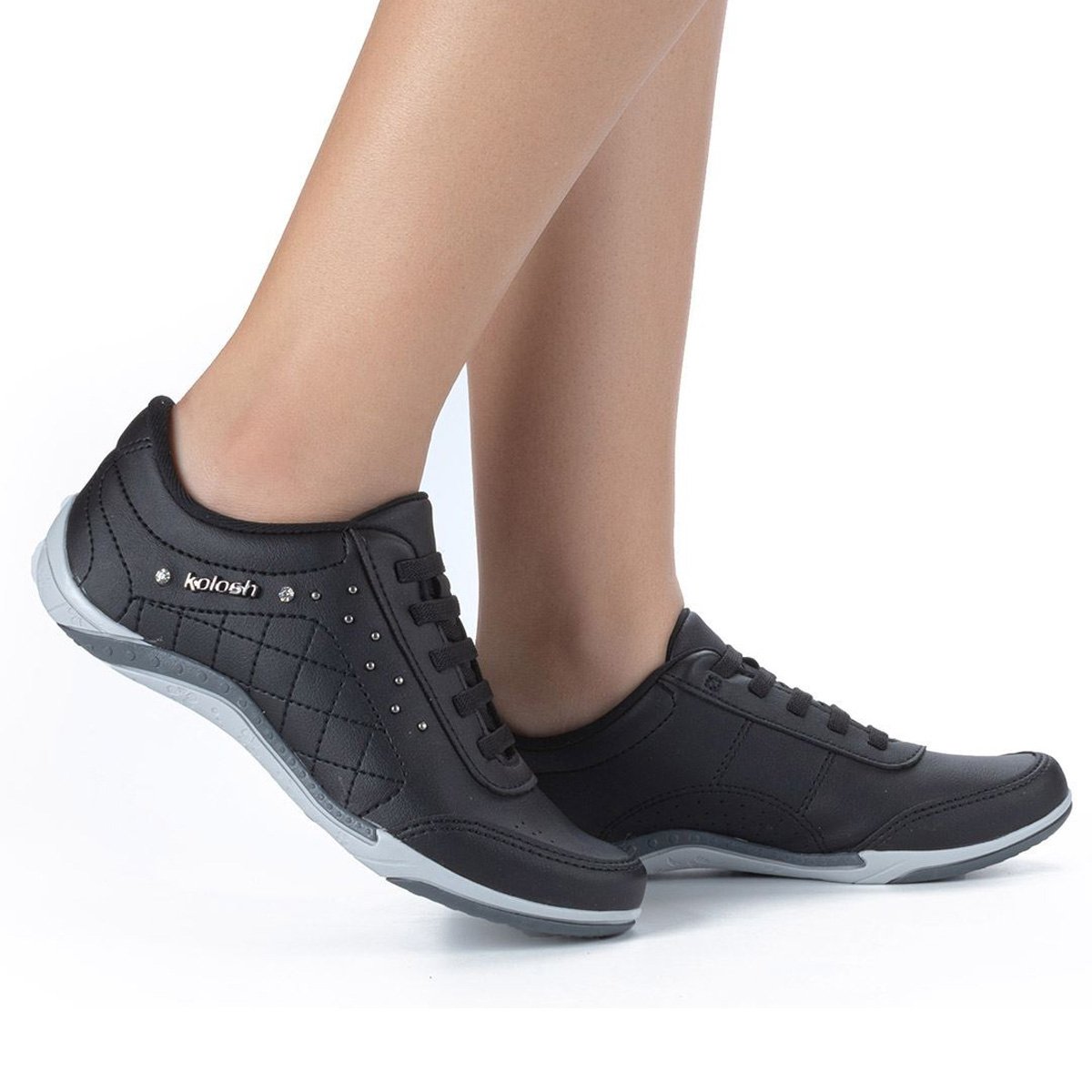 Tenis Kolosh Casual C1296 Feminino Preto Preto 2