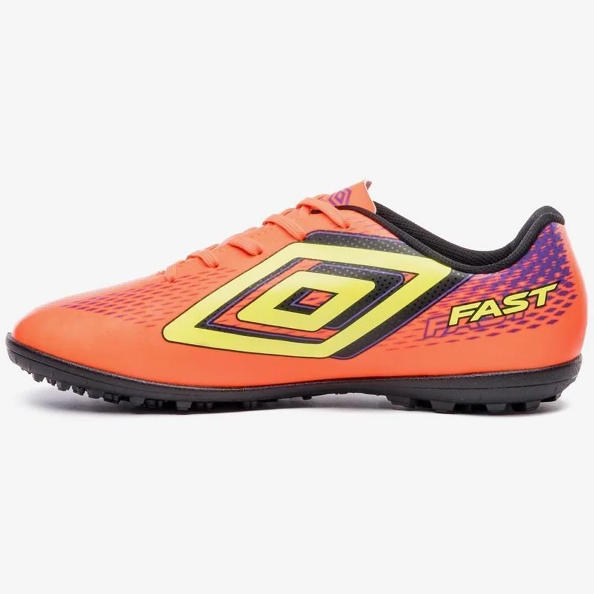 Chuteira Society Umbro Fast II Unissex Coral Laranja 2