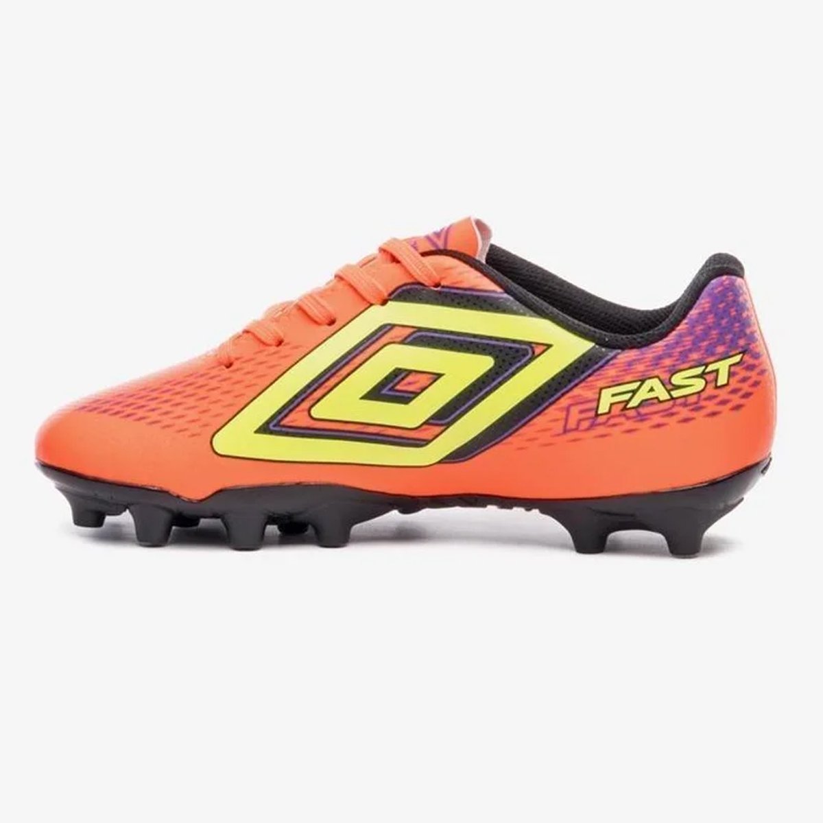 Chuteira Campo Umbro Fast II Jr Infantil Coral Laranja 2