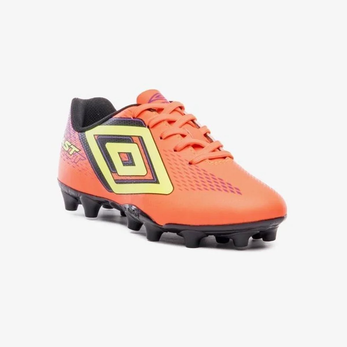 Chuteira Campo Umbro Fast II Jr Infantil Coral Laranja 3