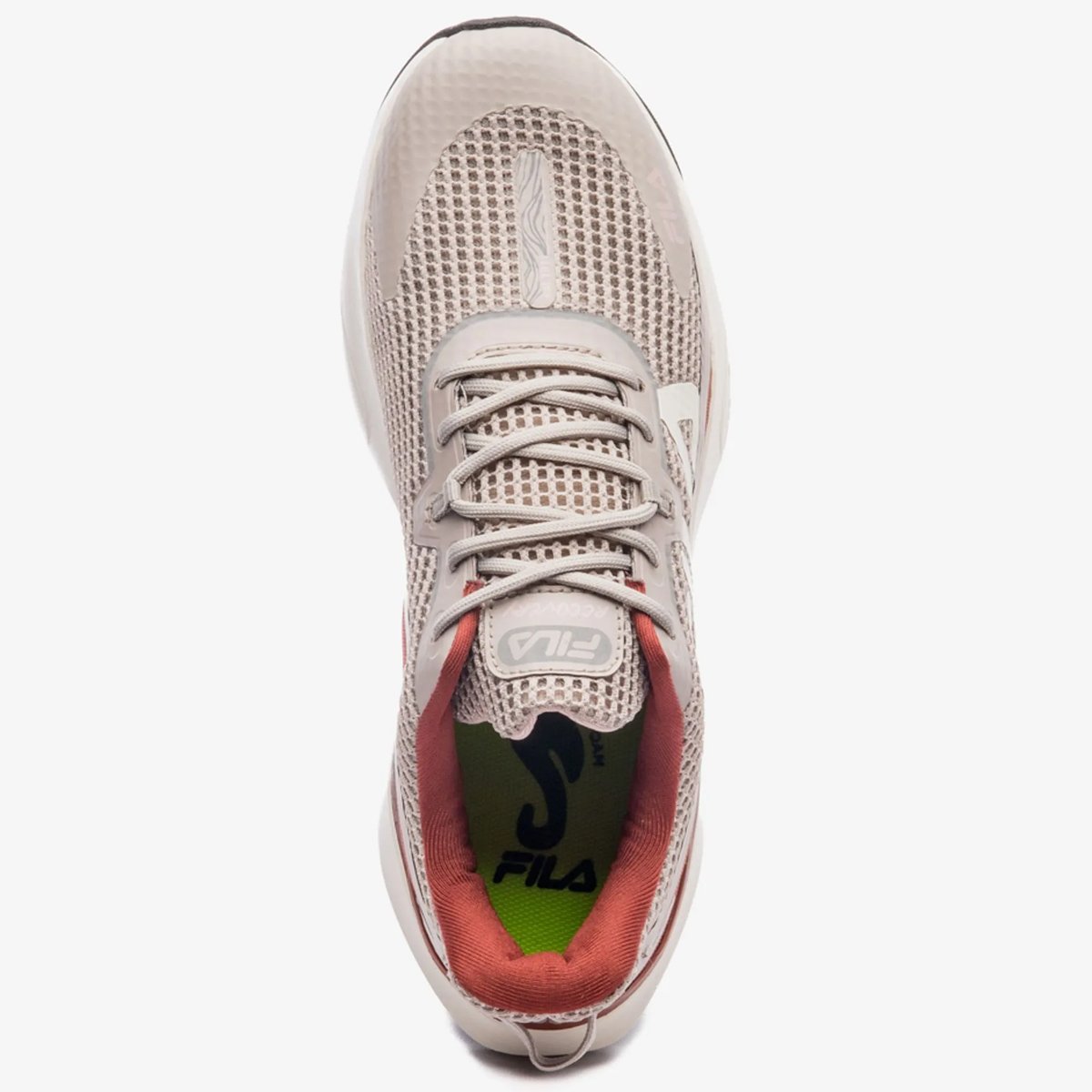 Tenis Fila Recovery Feminino Castanho Bege/Vermelho 4