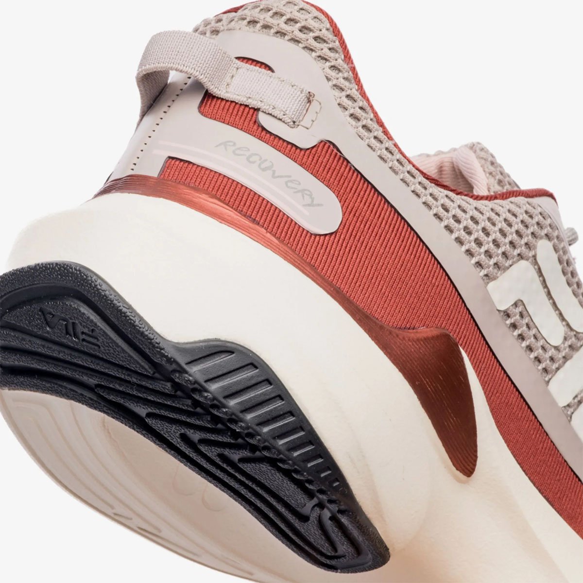 Tenis Fila Recovery Feminino Castanho Bege/Vermelho 7
