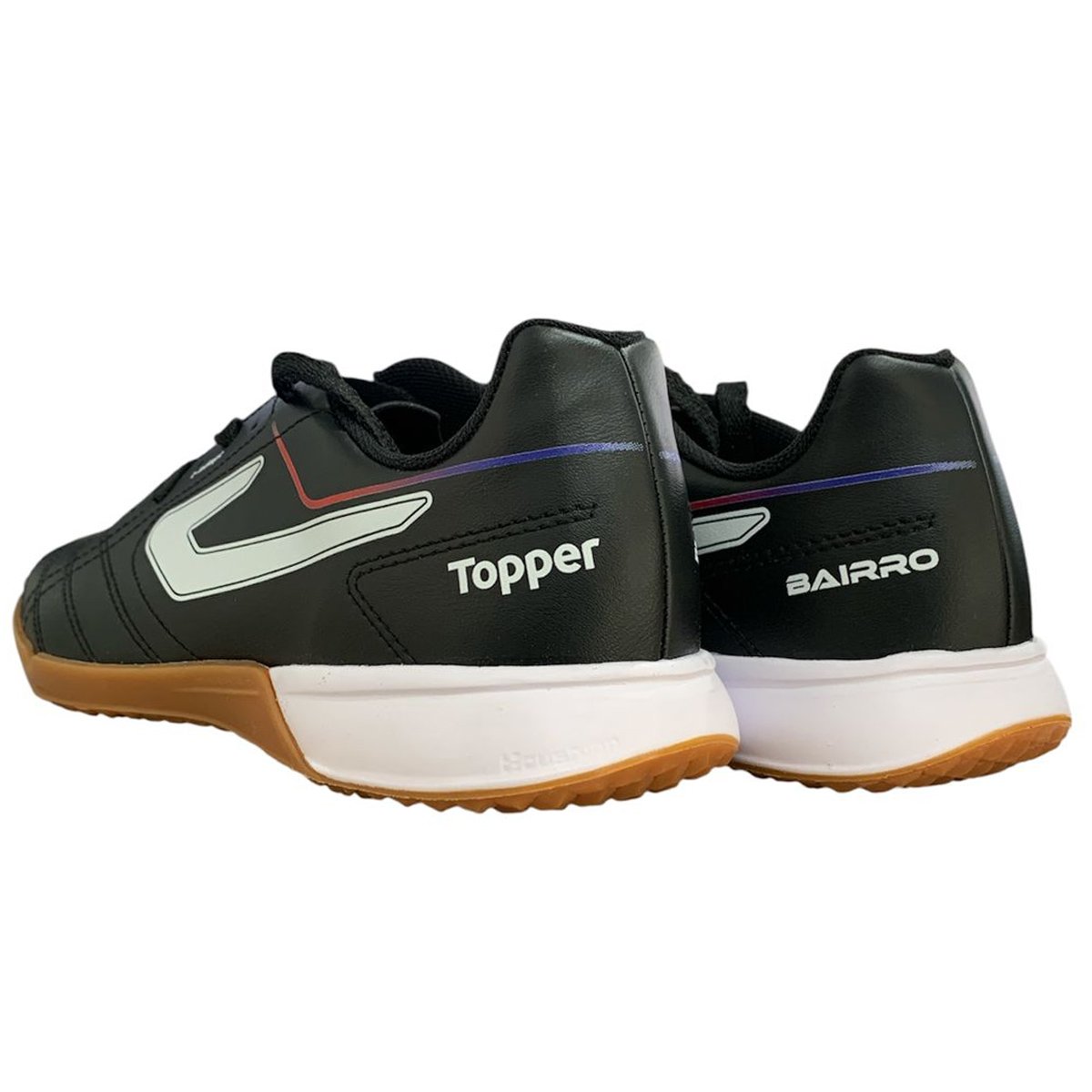 Chuteira Futsal Topper Bairro Preto Branco Preto/Branco 5