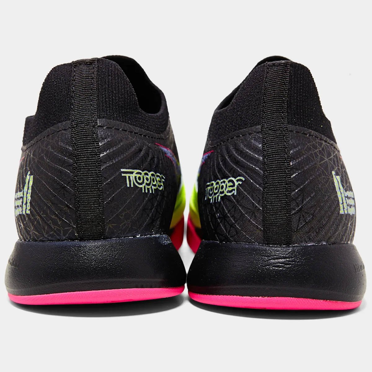 Chuteira Futsal Topper Dominator Fuse Preto Verde Preto/Verde/Rosa 4