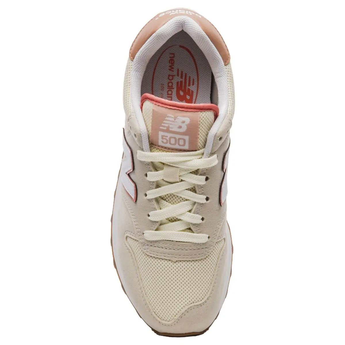 Tenis New Balance 500 V2 Feminino Bege Bege/Laranja 3