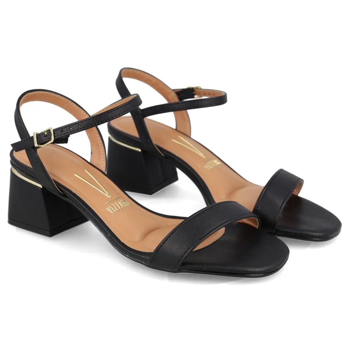 Sandalia Vizzano 6428101 Salto Medio Feminino Preto Preto 5