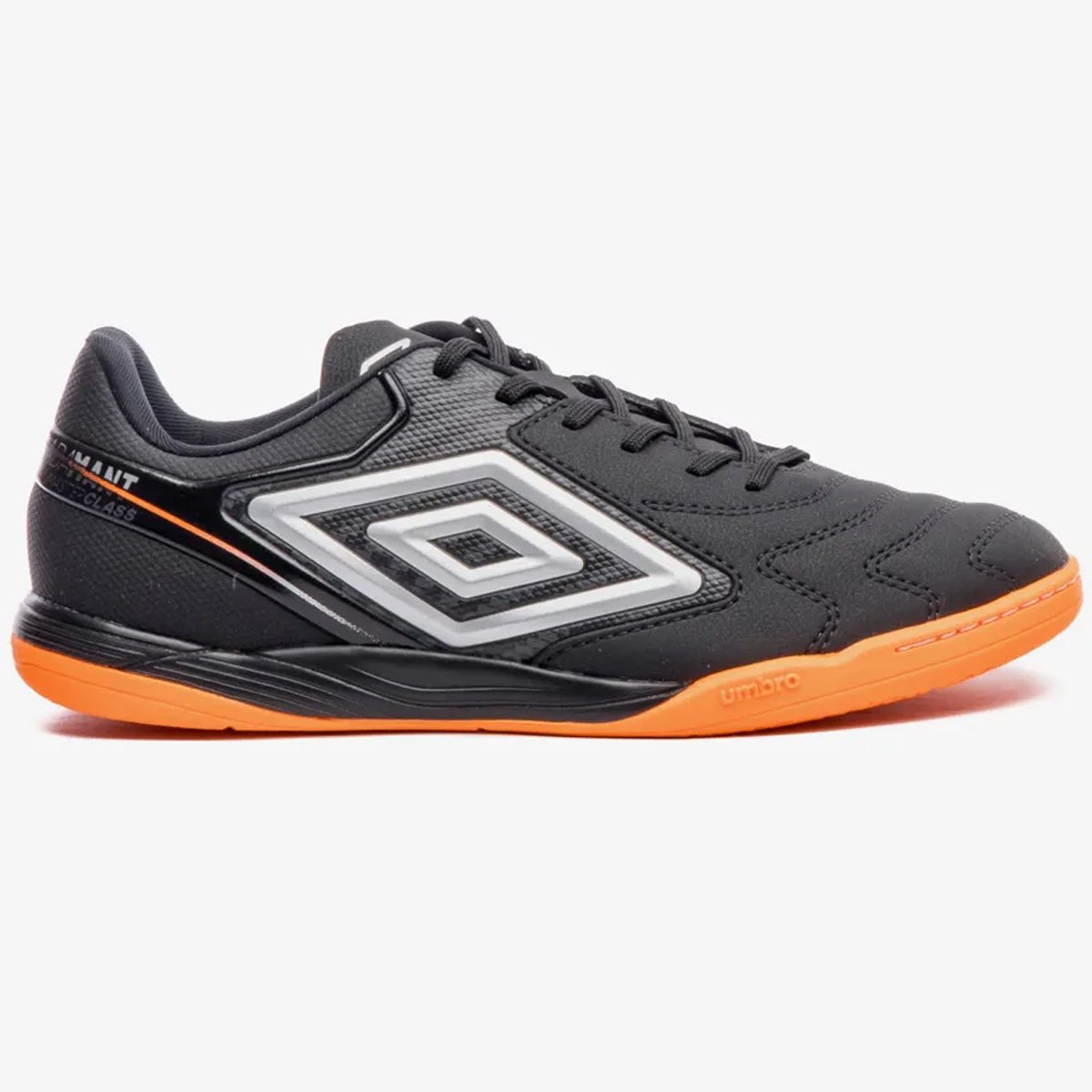 Chuteira Futsal Umbro Adamant Master Class Club Unissex Preto Preto/Prata/Laranja 1