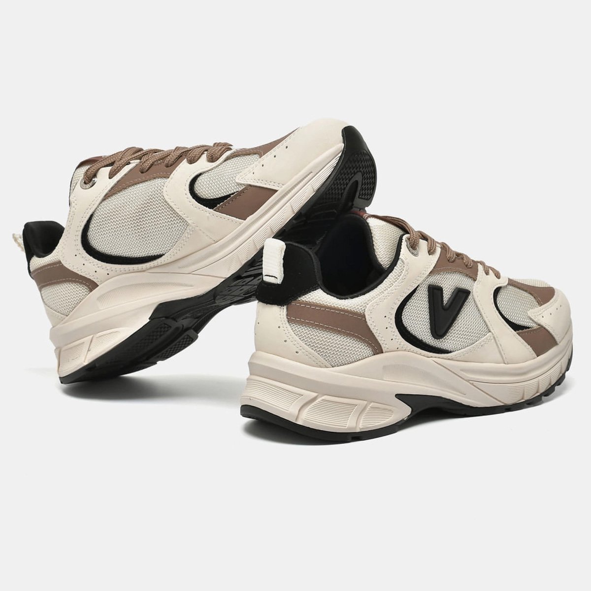 Tenis Via Marte 240-008 Feminino Bege Bege/Preto/Marrom 3