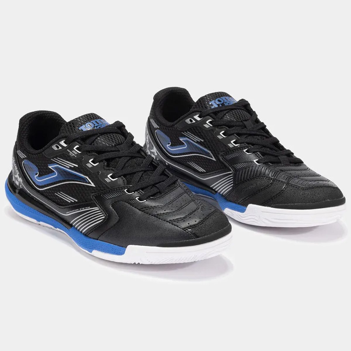 Chuteira Futsal Joma Liga 5 Unissex Preto Preto/Azul 2