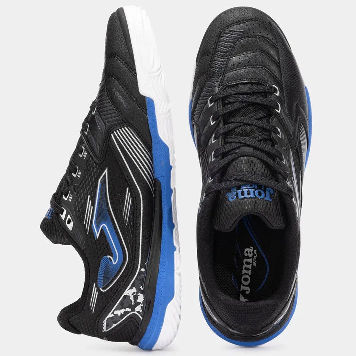 Chuteira Futsal Joma Liga 5 Unissex Preto Preto/Azul 4
