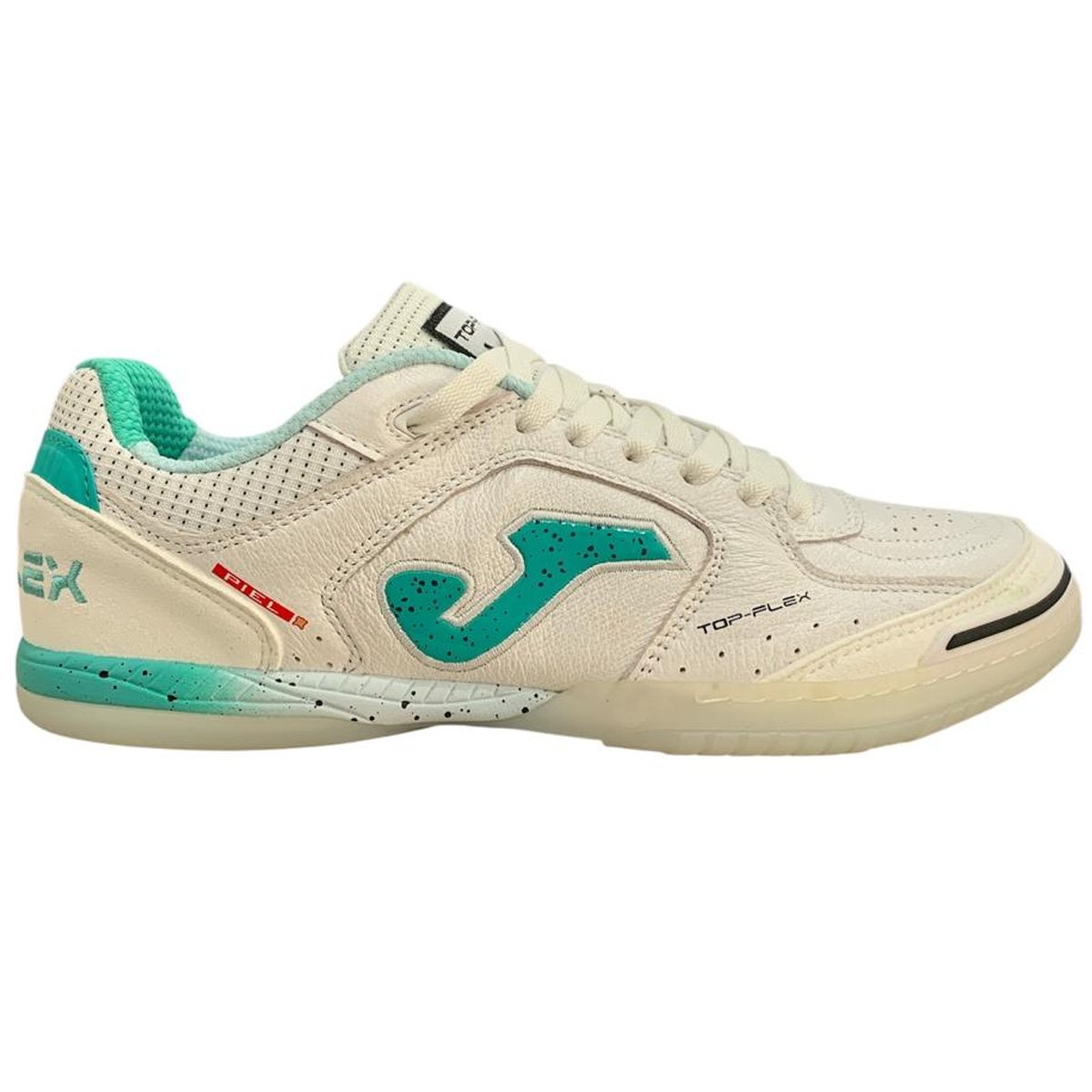 Chuteira Futsal Joma Top Flex Unissex Branco Branco/Verde 1