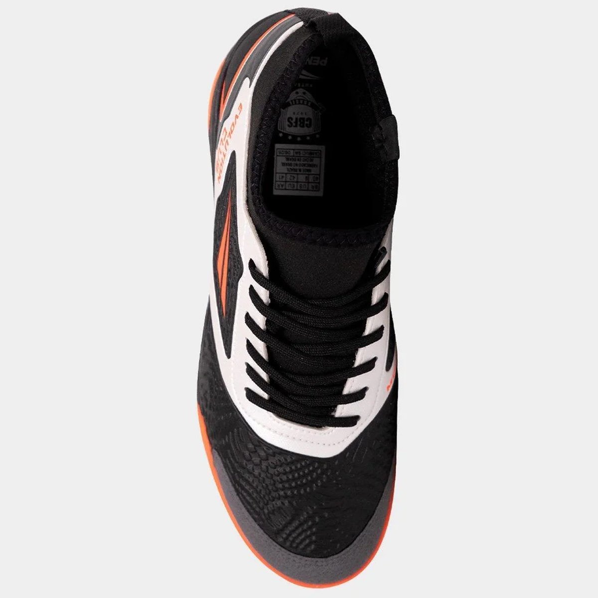 Chuteira Futsal Penalty Evolution Club Lck Y-1 Branco Branco/Preto/Laranja 5