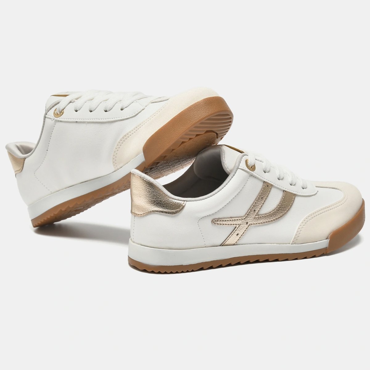 Tenis Via Marte 237-003 Feminino Marfim Marfim/Dourado 3