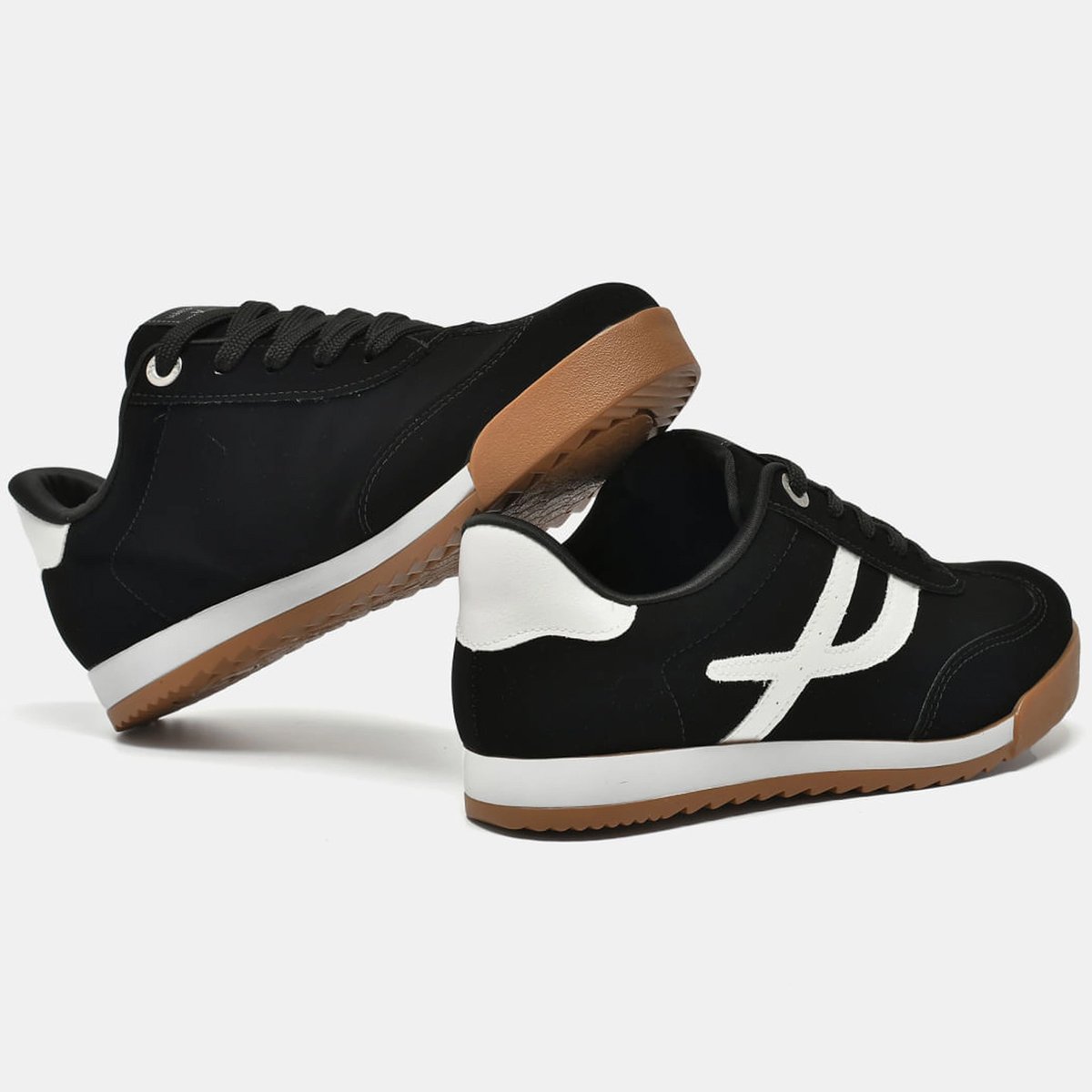 Tenis Via Marte 237-003 Feminino Preto Preto/Branco 3