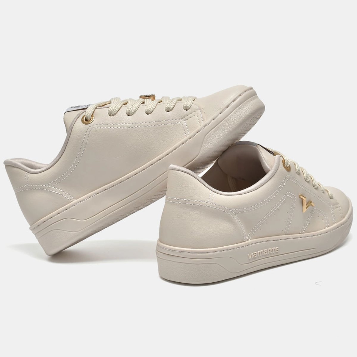 Tenis Via Marte 020-012 Feminino Marfim Marfim 3