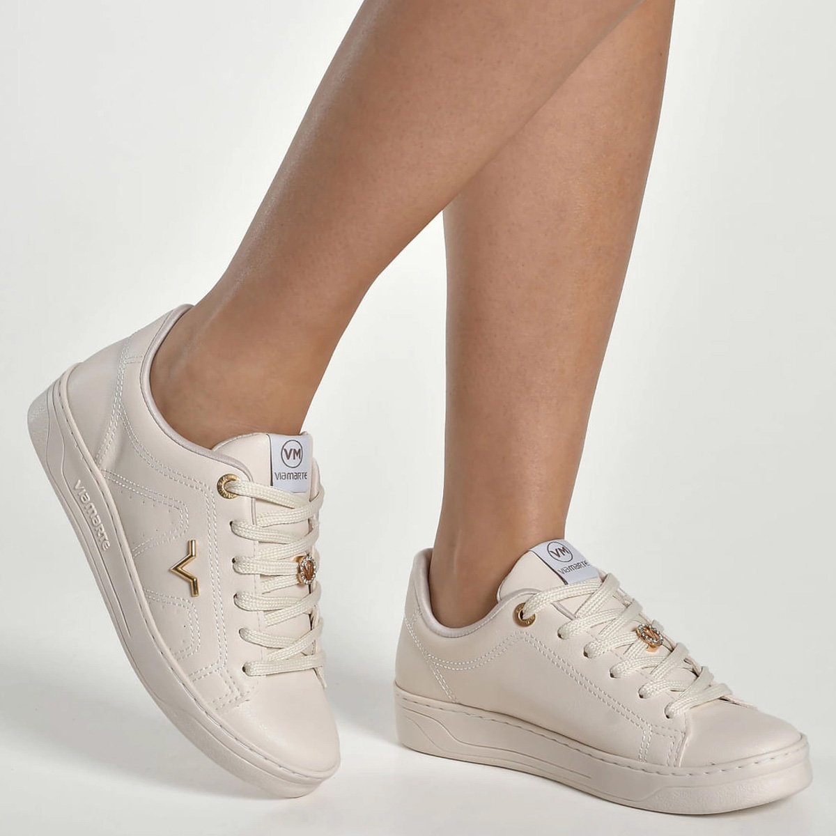 Tenis Via Marte 020-012 Feminino Marfim Marfim 4