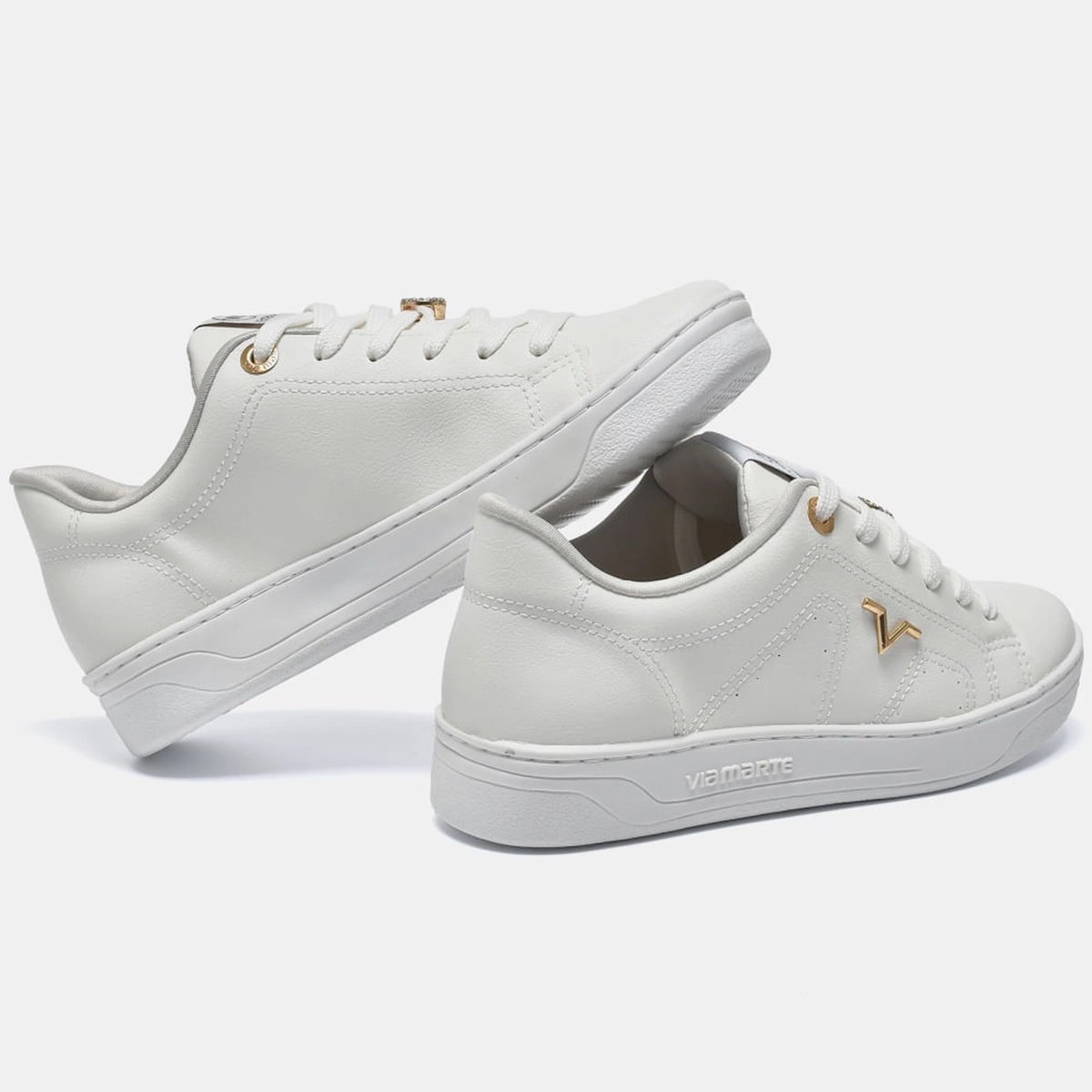 Tenis Via Marte 020-012 Feminino Branco Branco 3
