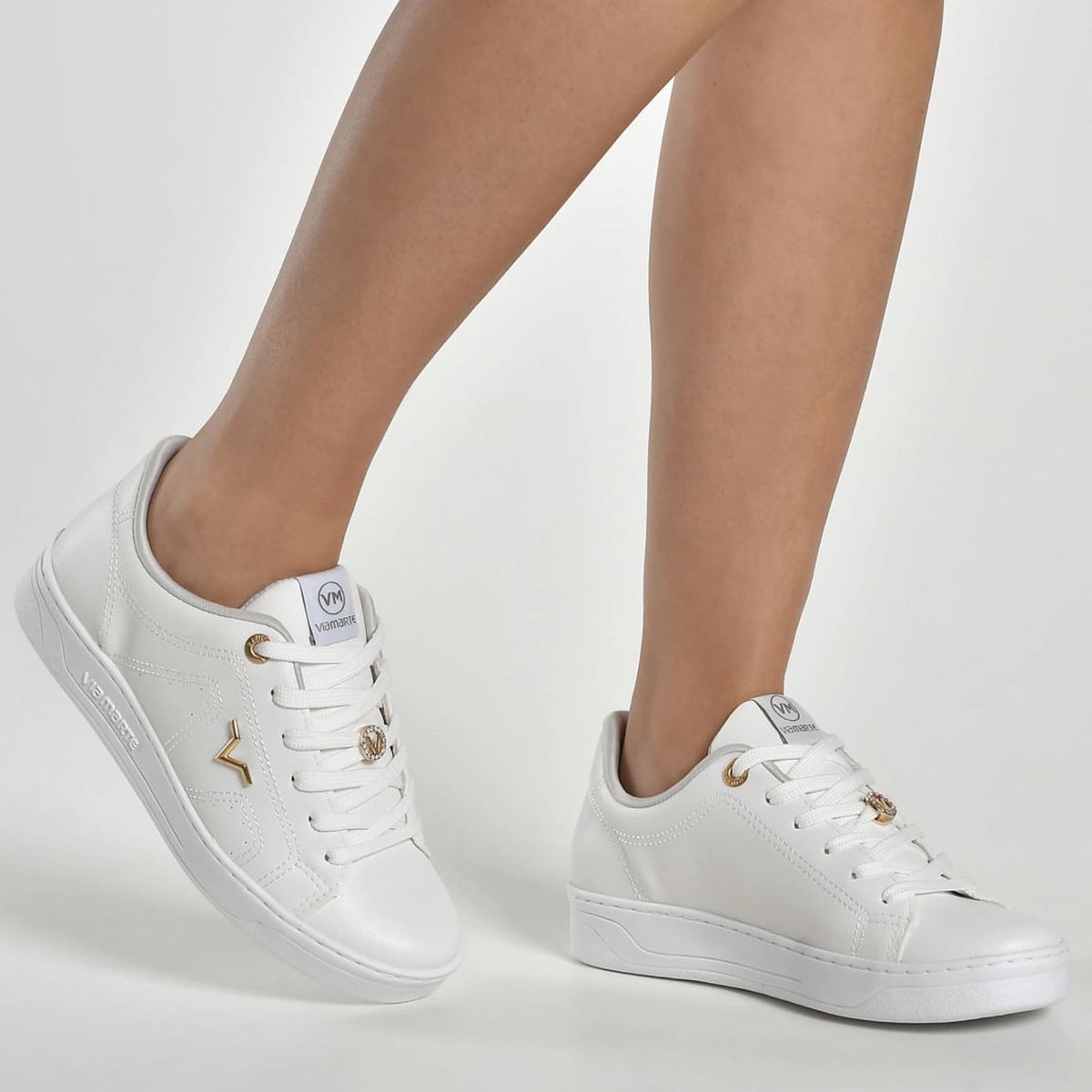 Tenis Via Marte 020-012 Feminino Branco Branco 4