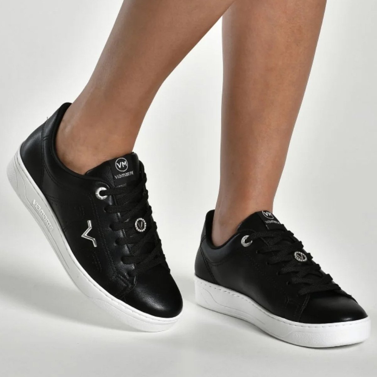 Tenis Via Marte 020-012 Feminino Preto Preto 4