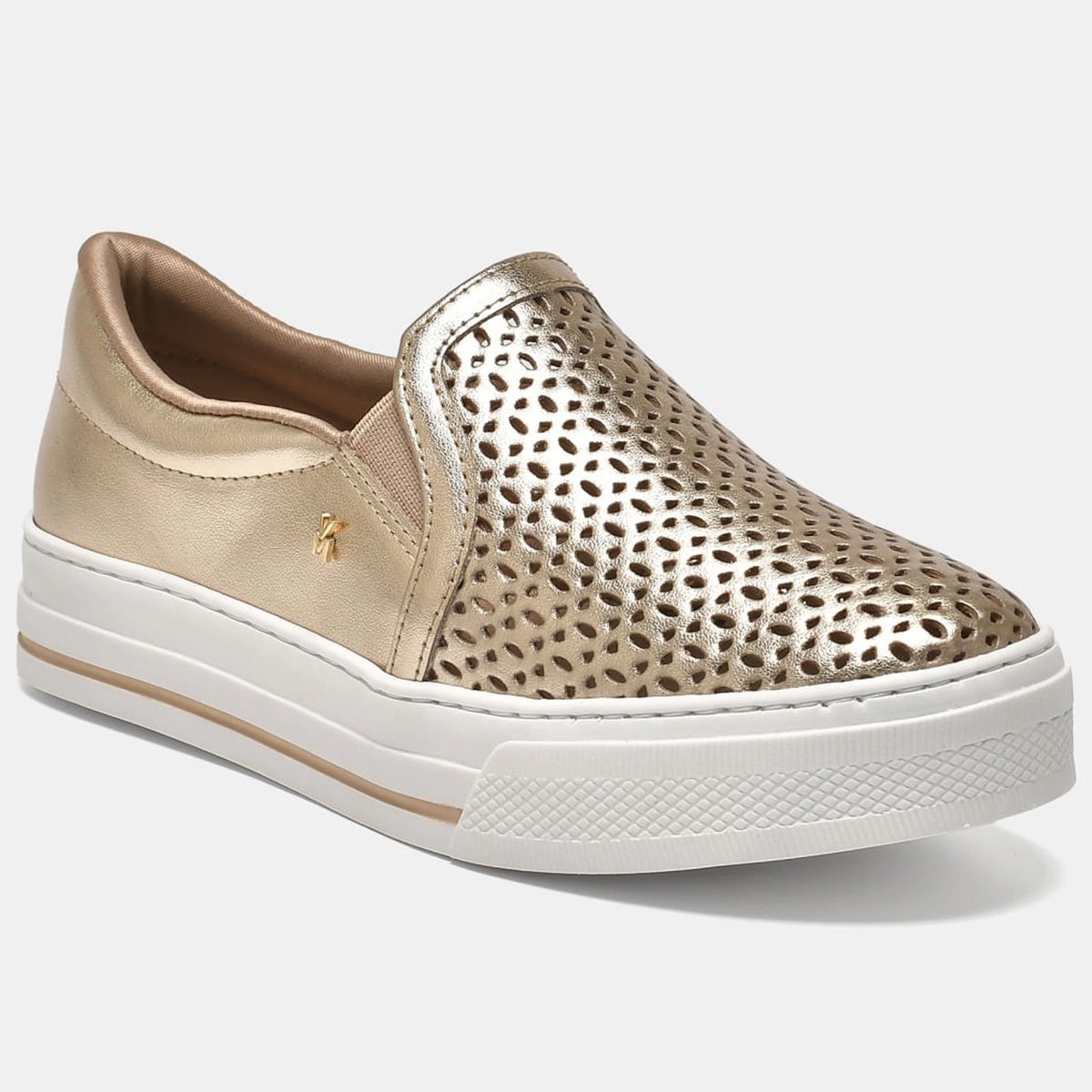 Tenis Via Marte 027-035 Feminino Gold Gold 2