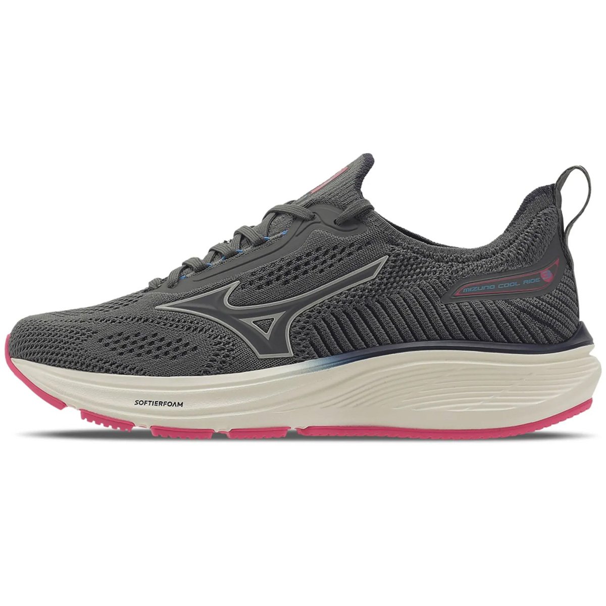 Tenis Mizuno Cool Ride 3 Feminino Chumbo Chumbo/Pink 2