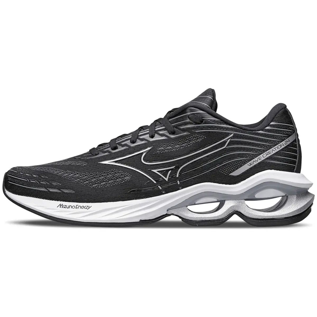 Tenis Mizuno Wave Creation 24 Masculino Preto Preto/Cinza 2